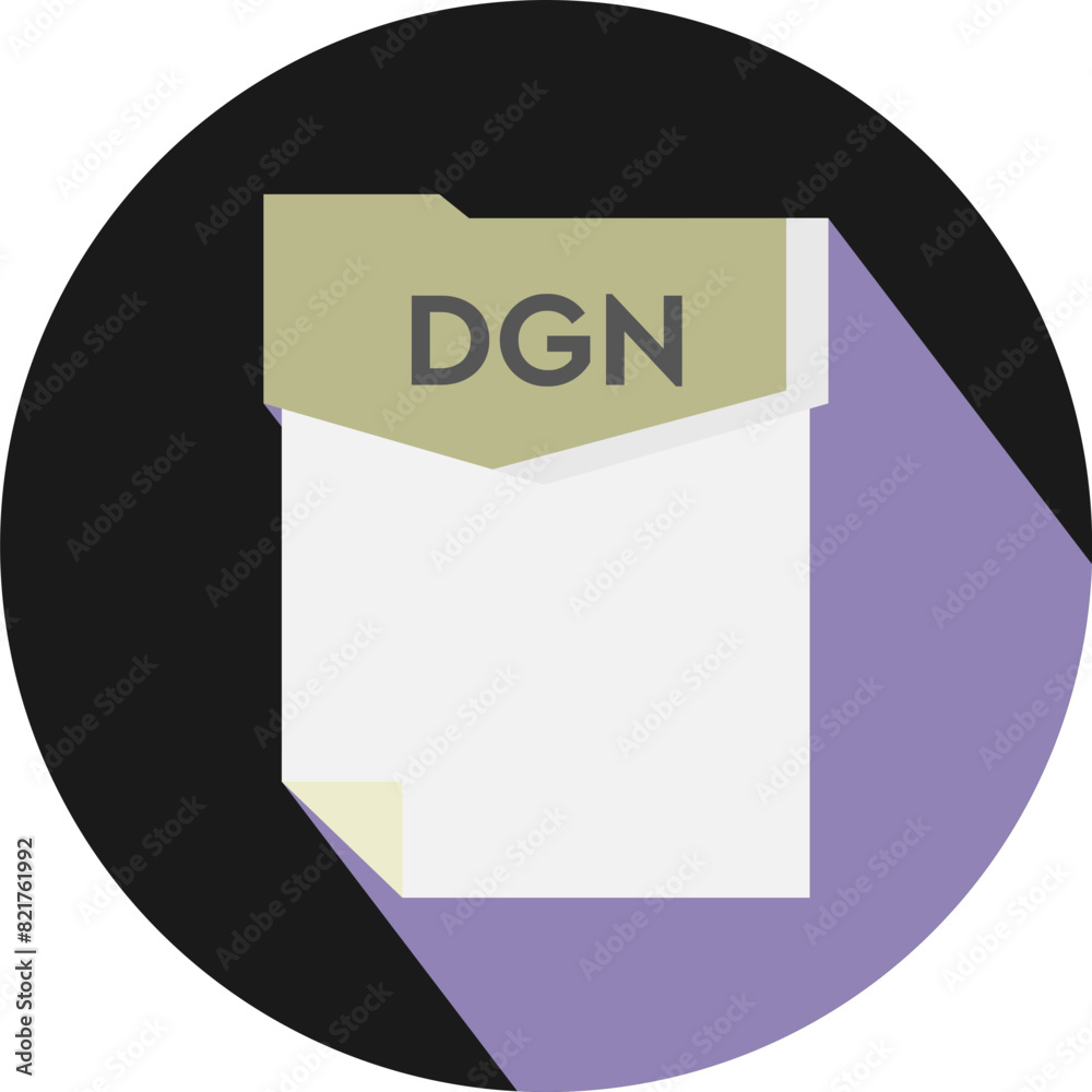 DGN File format minimal icon with circular shape DGN File format minimal icon with circular shape