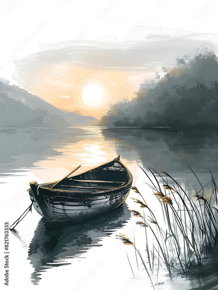 Fototapeta premium Tranquil Dawn on the Lake