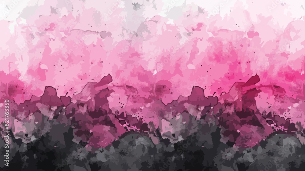 Pink black watercolor ombre wash hand painted paper b
