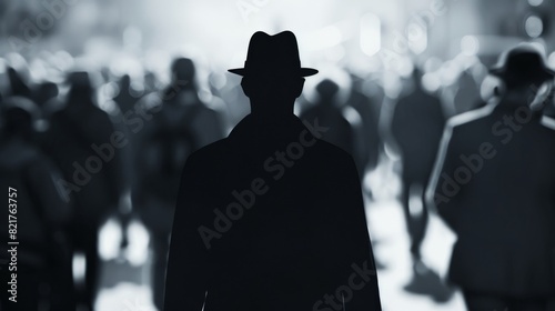 Secret Agent Disguised in Crowd AI Generated photo