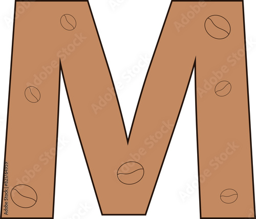 m letter coffee bean cafe