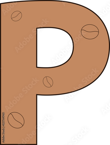 p letter coffee bean cafe