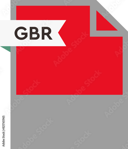 GBR File format icon  roe color fill