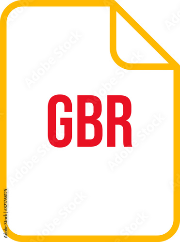 GBR File Icon fill rounded corners bold outline