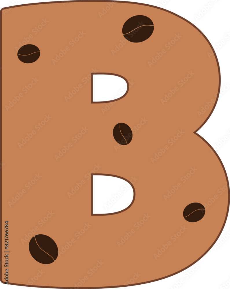 Fototapeta premium b alphabet coffee bean cafe