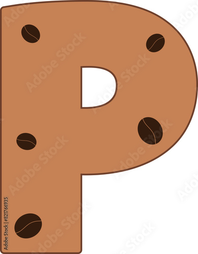 p alphabet coffee bean cafe
