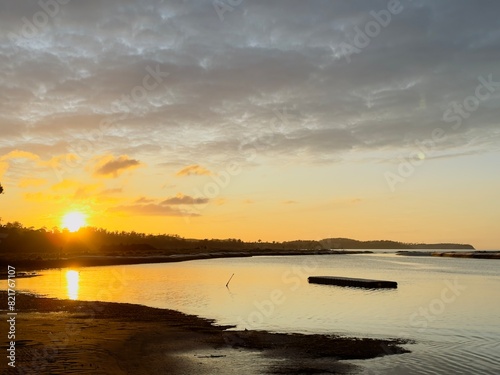 sunset on the river