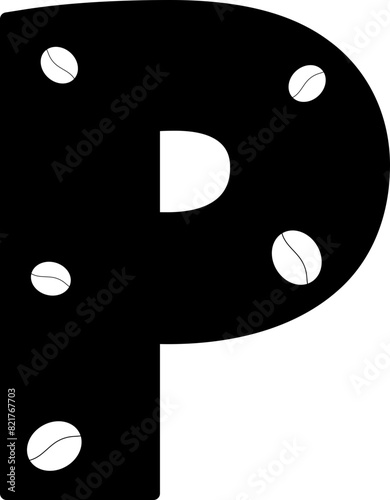 coffee bean letter p