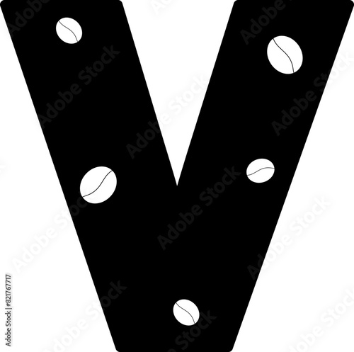 coffee bean letter v