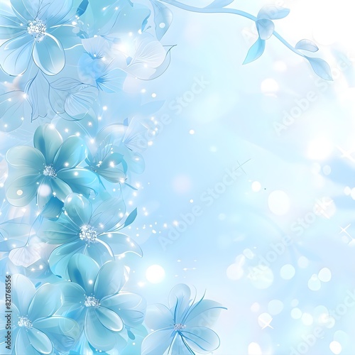 Light blue flower pattern background image photo