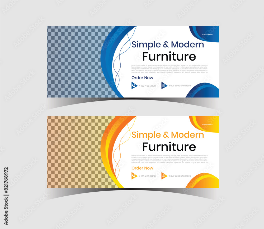 Furniture sale facebook cover template and web banner Furniture sale facebook cover template and web banner