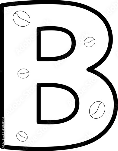b coffee bean letter outline