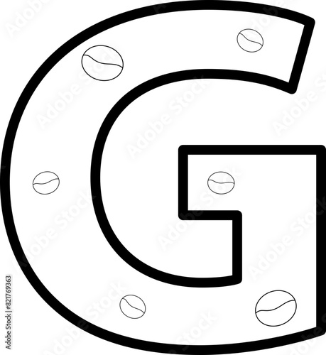 g coffee bean letter outline