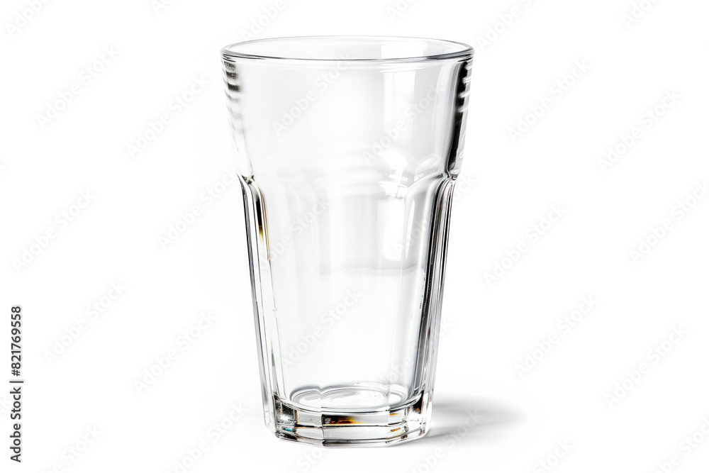 Empty faceted glass isolated on a white background with clipping path Empty faceted glass isolated on a white background with clipping path