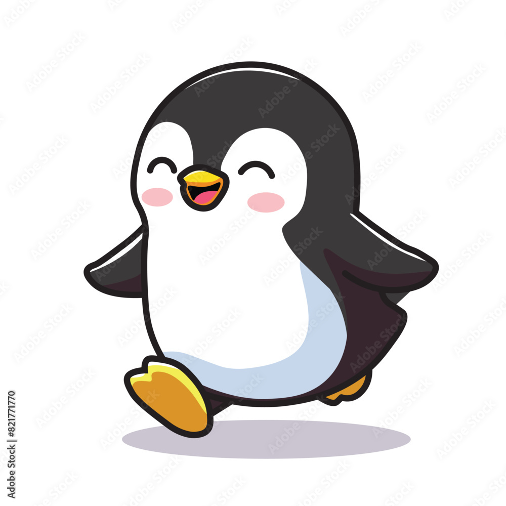 Illustration Vector Graphic Cartoon of a Mini Penguin Taking a Stroll, Featuring Intricate Details on Its Smooth Feathers, Tiny Flippers, and Cheerful Expression Illustration Vector Graphic Cartoon of a Mini Penguin Taking a Stroll, Featuring Intricate Details on Its Smooth Feathers, Tiny Flippers, and Cheerful Expression