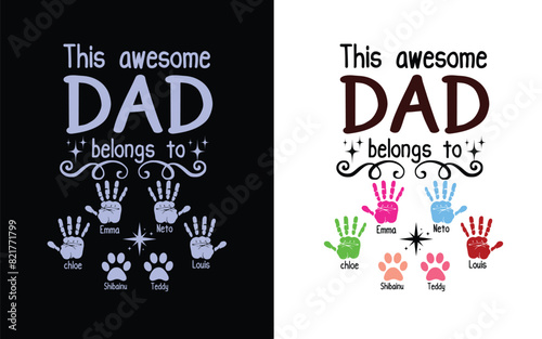 This Awesome Dad, Father Day Templet & T-shirt, logo Design 