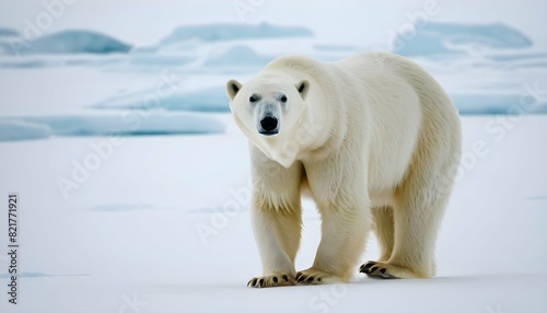 A Polar Bear With Its Ears Flattened Back Alert T