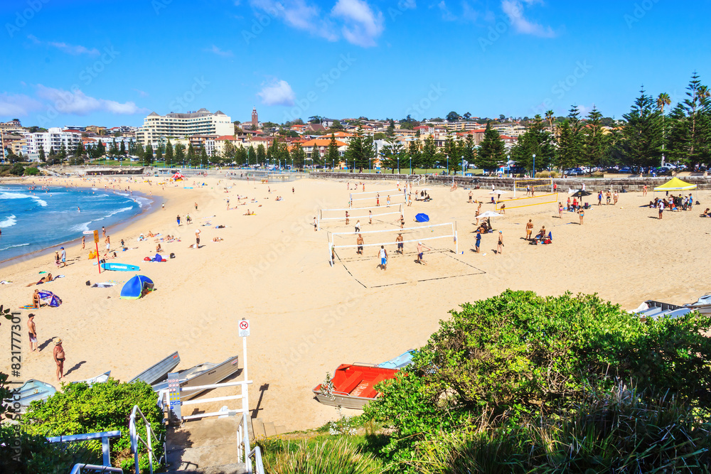 People on the beach on a sunny day People on the beach on a sunny day