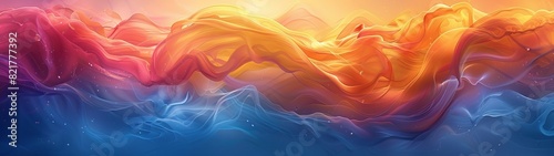 Abstract colorful background. Swirls of radiant gold and electric blue blend harmoniously, casting an enchanting spell of warmth and depth, akin to a celestial dance in the night sky.