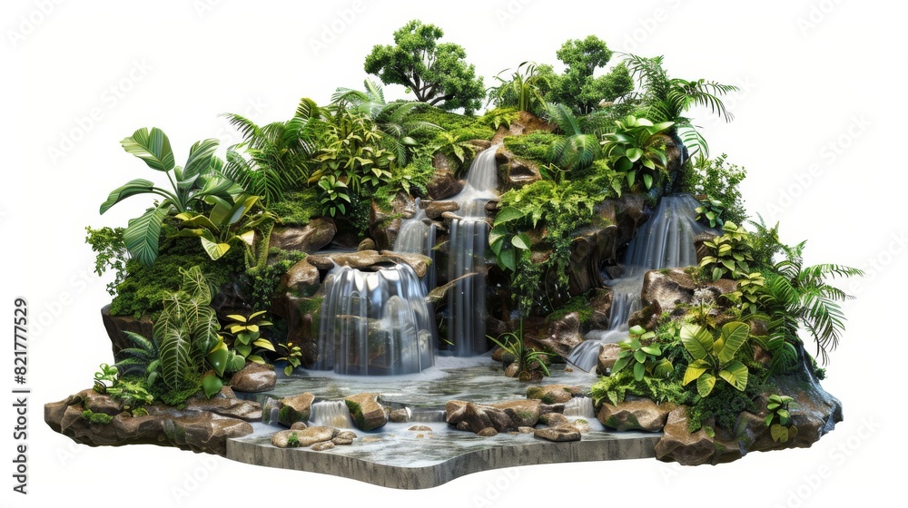 An oasis full of cascading waterfalls cut out of an untamed forest An oasis full of cascading waterfalls cut out of an untamed forest