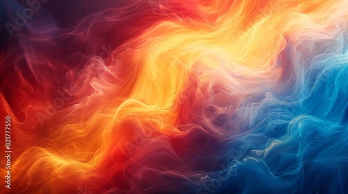 Abstract colorful background. Swirls of radiant gold and electric blue blend harmoniously, casting an enchanting spell of warmth and depth, akin to a celestial dance in the night sky.