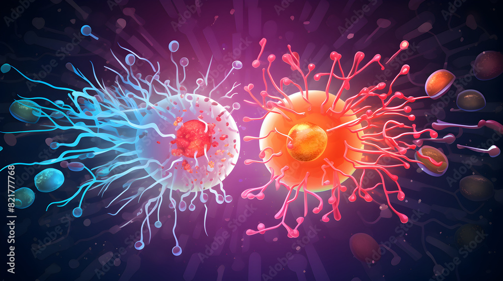 Virus bacteria growth in a petri dish illu