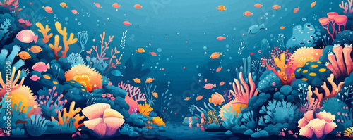 underwater world. vector simple illustration