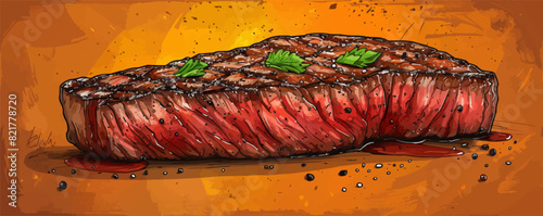 Steak. vector simple illustration
