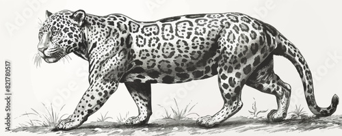 jaguar Engraving style. Simple pencil drawing. vector simple illustration
