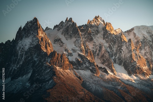 Beautiful view of the snow-capped mountains on a sunny day