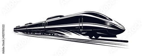 modern high speed train emblem. vector simple illustration