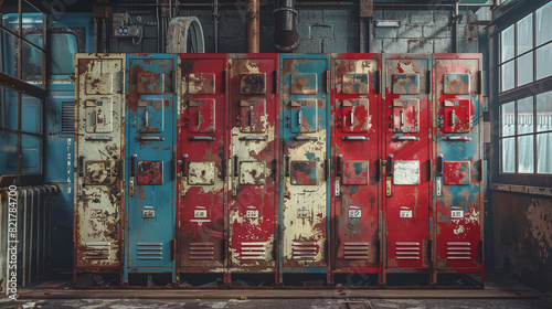 industrial lockers in a factory