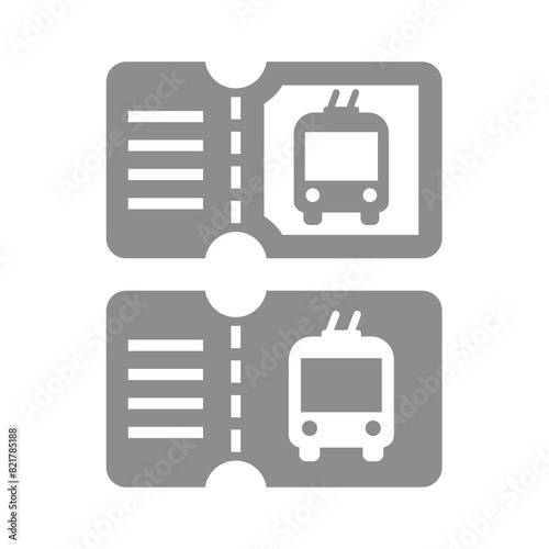 Cable car ticket vector icon. Trolley or tram public transport.