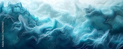 Cool waves in shades of turquoise and azure, undulating gently across the bottom from left to right.