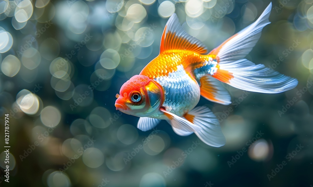 goldfish swimming, Generative AI goldfish swimming, Generative AI