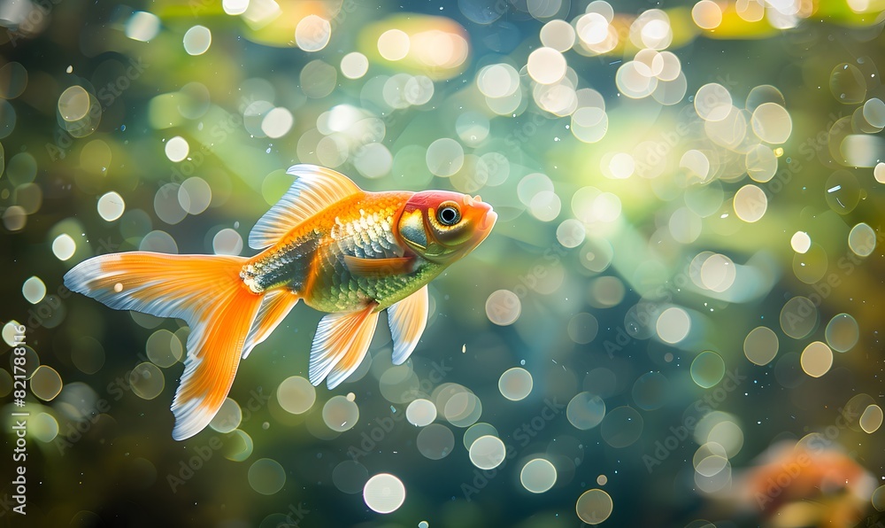  goldfish swimming, Generative AI