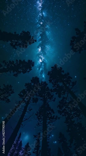 Electric blue canopy under the stars
