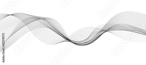 Wave lines vector illustration. Line art striped graphic template.
