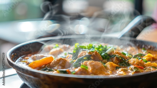 Japanese traditional curry. Rice meat. Food Photography