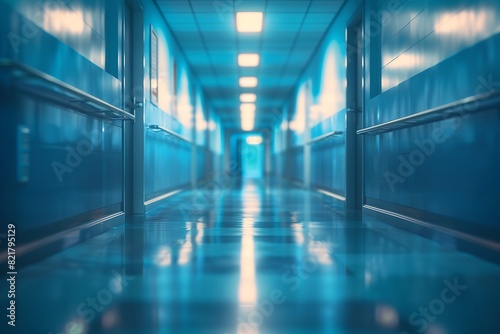 blur image background of corridor in hospital or clinic image