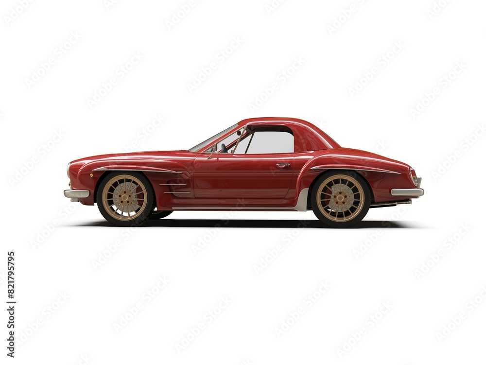 Naklejka premium Old School Vintage&nbsp;Classic Red Racing Coupe&nbsp;Cabriolet Car