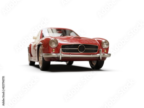 Old School Vintage Classic Red Racing Coupe Cabriolet Car