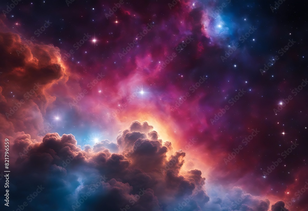 Colorful space Spiral galaxy cloud nebula. Stary night cosmos. Universe science astronomy. Generative AI Colorful space Spiral galaxy cloud nebula. Stary night cosmos. Universe science astronomy. Generative AI