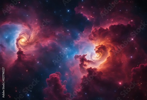 Colorful space Spiral galaxy cloud nebula. Stary night cosmos. Universe science astronomy. Generative AI