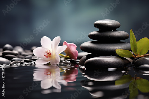 Spa with flowers and stones in serenity pool