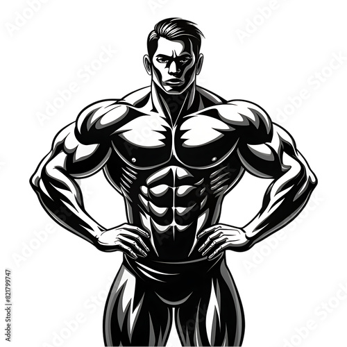 muscular bodybuilder vector silhouette © png sublimation
