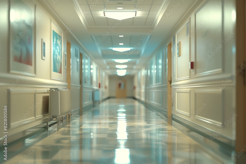 blurry hospital corridor with a luxurious and abstract design