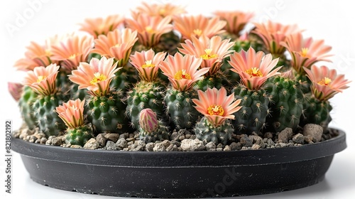 A beautiful cluster of pink flowers on a cactus plant