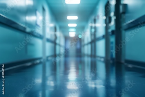 Abstract blur hospital corridor defocused Medical background