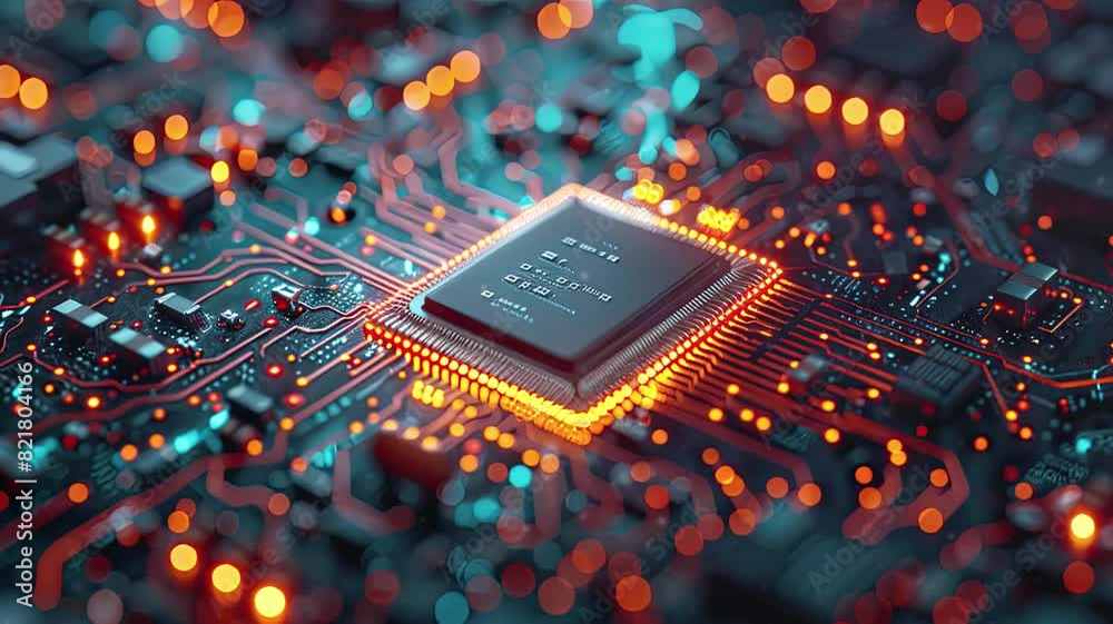 Binary path on silicon CPU, 4K animation video looping